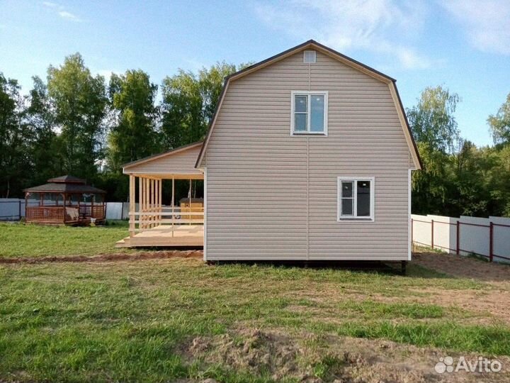 Каркасный дом щитовой 6х8 с террасой