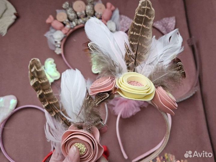 Ободок с цветами, повязка на голову