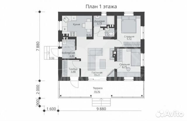 Строительство дома из газобетона 78м2