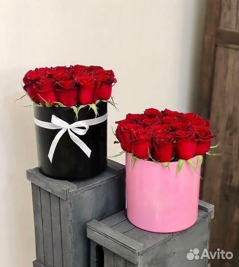 Композиции из Роз в Коробках. Цветы. Розы