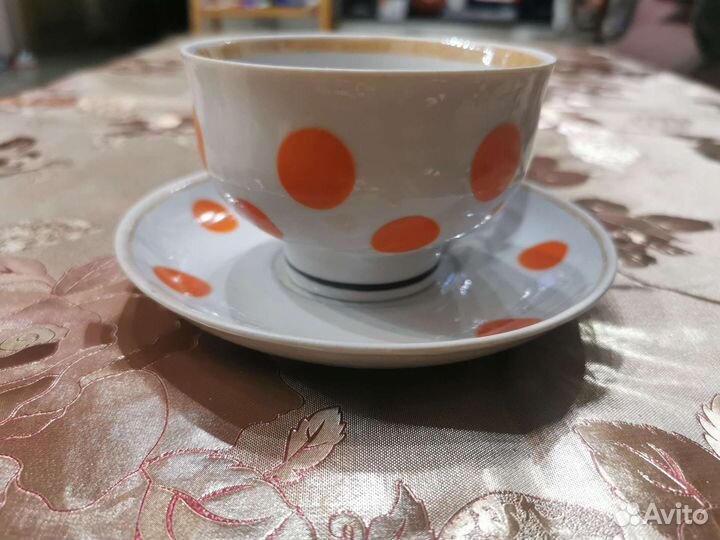 Фарфор СССР чайная пара в горох и другие