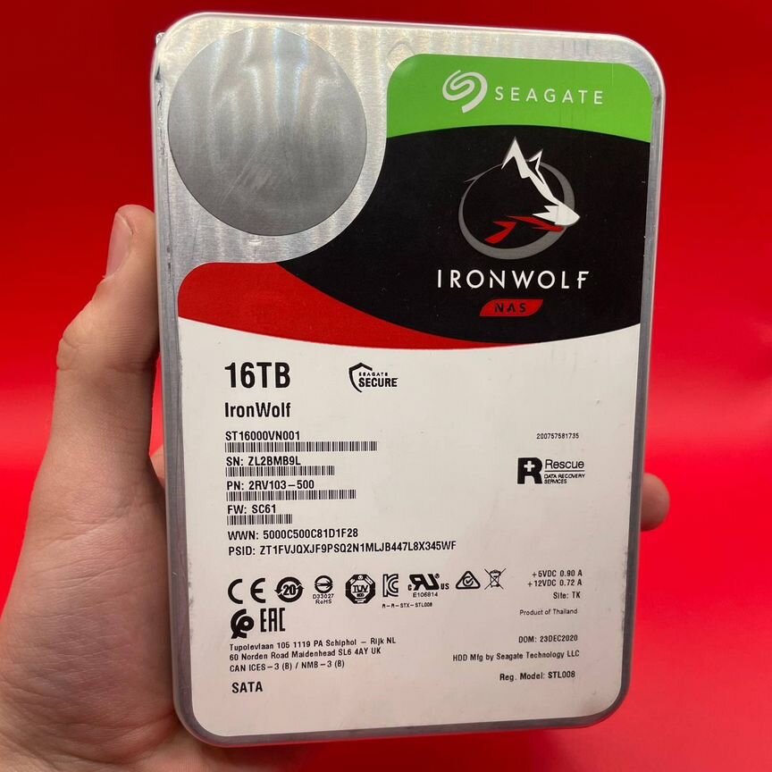 [ST16000VN001] Жесткий Диск 16 Тб Seagate Ironwolf St16000vn001