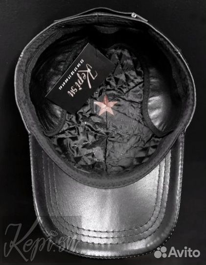Бейсболка кожаная кепка мужская