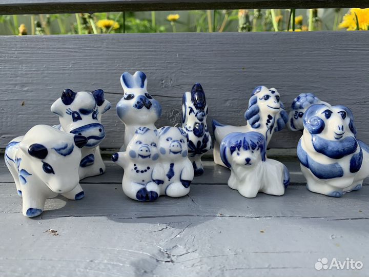 Животные фарфор гжель