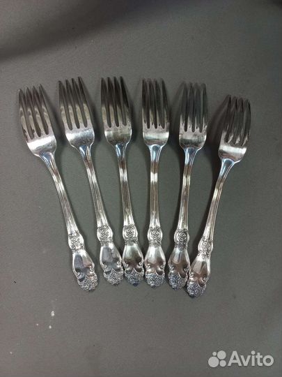 Столовые вилки Роза Мельхиор Знак качества СССР