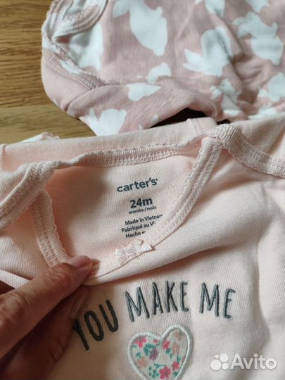 Новые боди с длинными рукавами Carter's 24m 4 шт