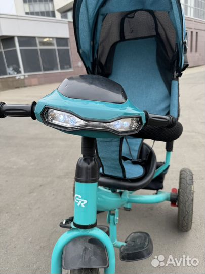 Детский велосипед трехколесный с ручкой,фарой