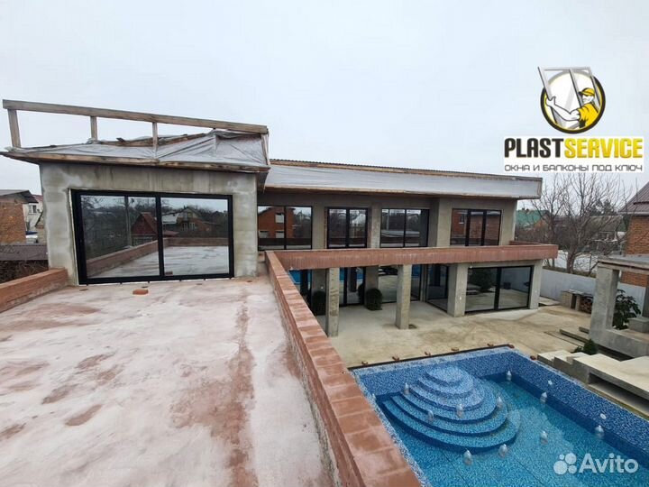 Алюминиевые окна, остекление теплый профиль