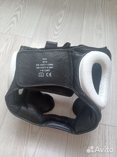 Кожаный боксерский шлем RDX