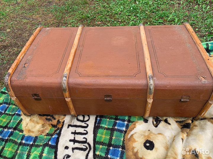 Старинный дорожный кофр/каретный сундук чемодан