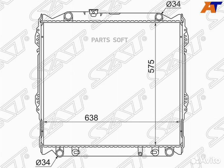 Радиатор Toyota Land Cruiser Prado (J90) 96-02 / 4Runner 95-02 / Hilux Surf 95-02 / Tacoma 95-04