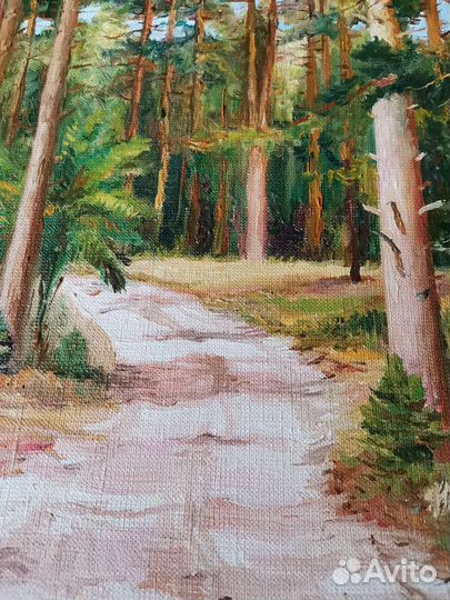 Картина холст масло Сосновый лес