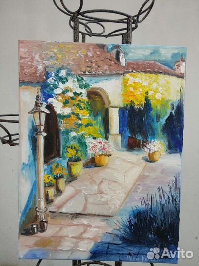 Картина маслом итальянский дворик