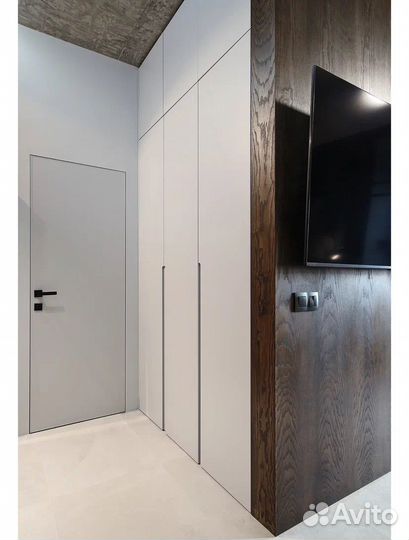 Шкаф в нишу распашной на заказ И284 Egger бежевый