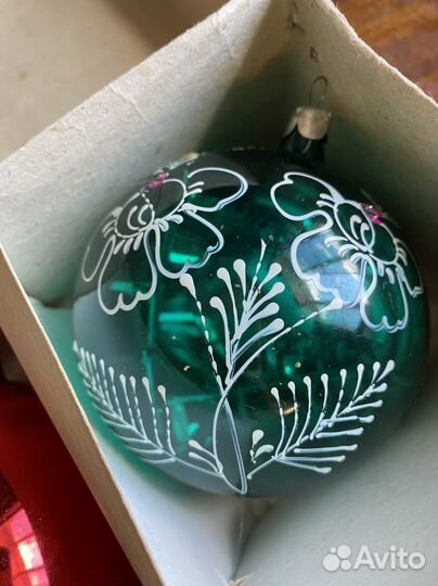 Набор елочных игрушек СССР Шары 10 см Лот 376