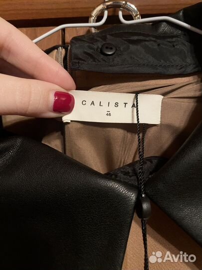 Женское платье calista новое с кожаным воротником