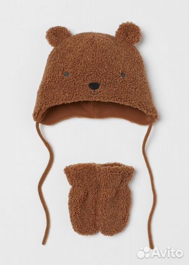 Шапка и рукавички H&M 86/92 б/у