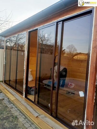 Раздвижные алюминиевые окна, двери, витражи