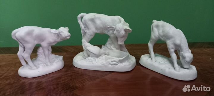 Статуэтки Теленок бисквит. СССР Вербилки