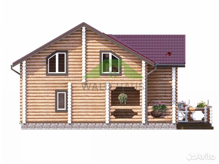 Строительство: Дом из бревна Викинг 10,9х12,185