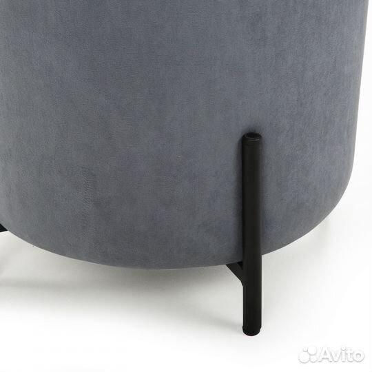 Пуф Beneli шарль, круглый, серый, велюр, для гости