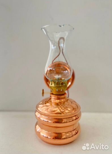 Медная керосиновая лампа