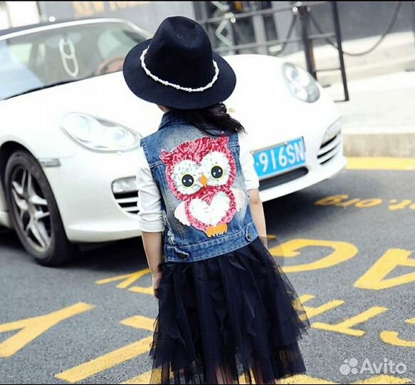 Джинсовая жилетка для девочки 100