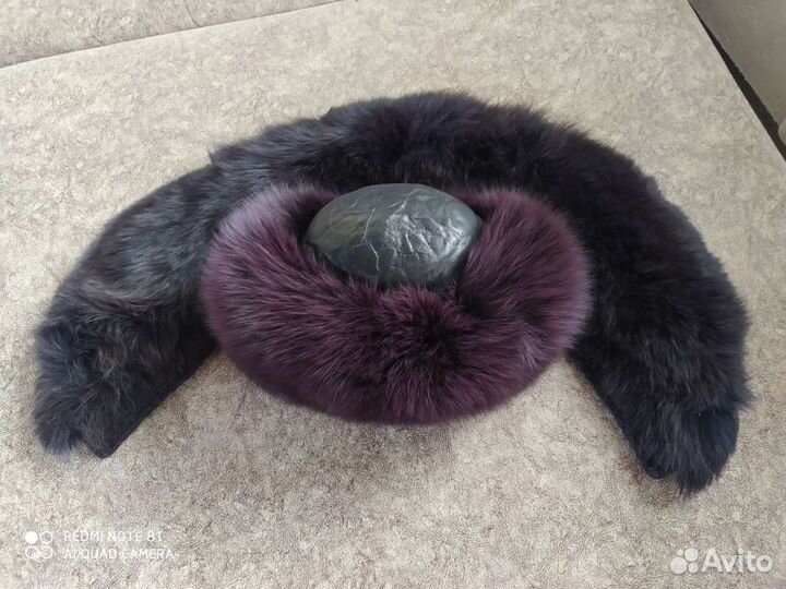 Шапка, воротник из чернобурки комплект