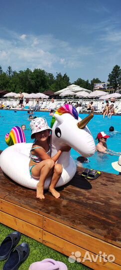 Надувной батут единорог для плавания