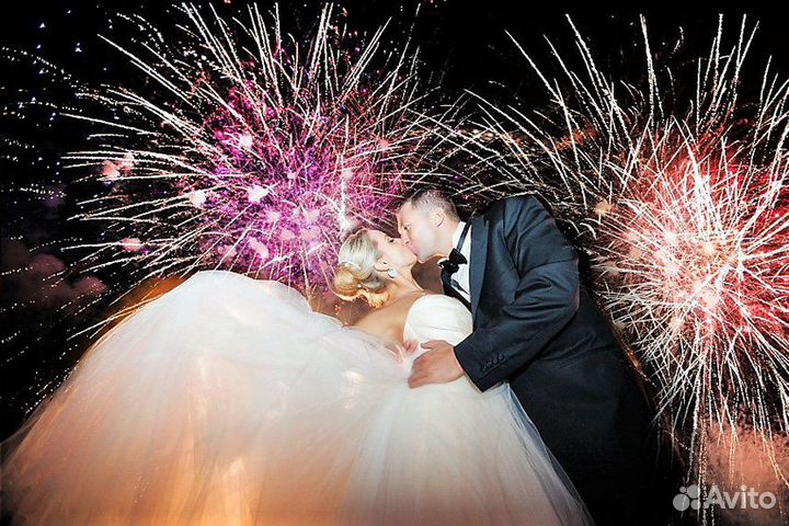 Свадьба. Салют, Фейерверк, холодные фонтаны