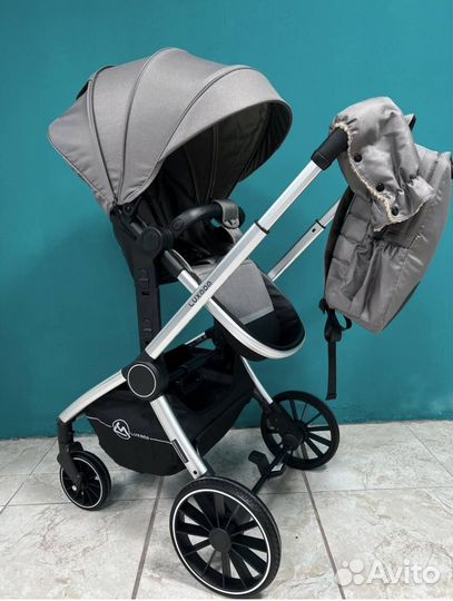 Коляска 3 в 1 Luxmom 780 серая