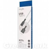 Кабель USB vixion K27c Type-C 1м белый