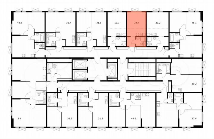 Квартира-студия, 19,7 м², 17/25 эт.