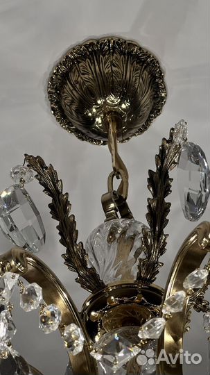 Люстра хрустальная бронзовая