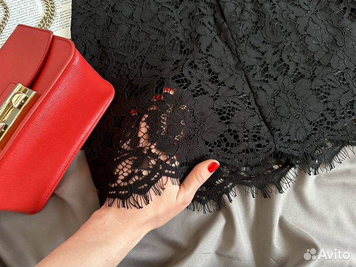 Юбка Lime кружевная черная XS