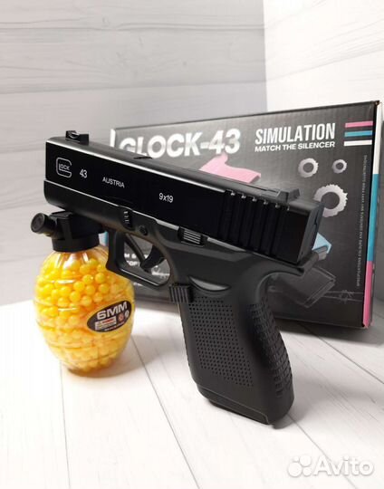 Детский пистолет металлический Glock43