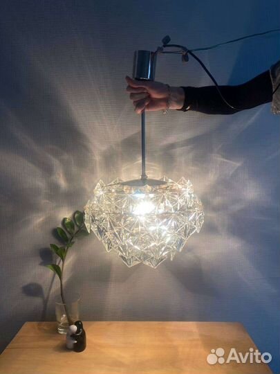 Винтажная хрустальная люстра Искра СССР светильник