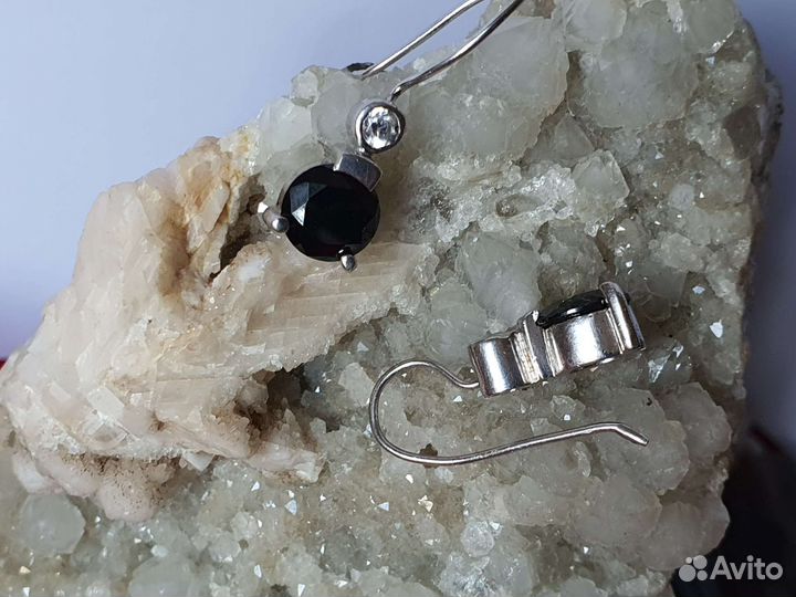 Серьги серебро 925 с ониксом