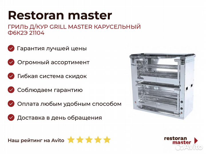 Гриль Д/кур grill master карусельный Ф6К2Э 21104