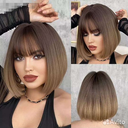 Парик каре русый омбре. Новый, красивый
