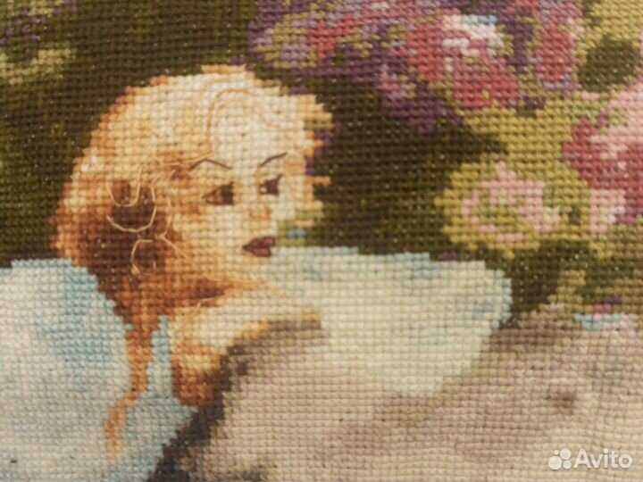 Картина вышитая крестом ручная работа Золотое руно