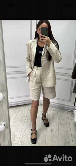 Костюм женский с шортами 46 48 лен