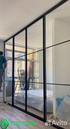 Раздвижные стеклянные перегородки