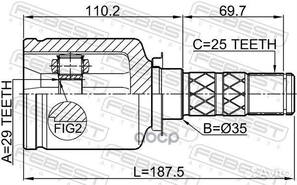 ШРУС внутренний к-кт Subaru Impreza G12 07