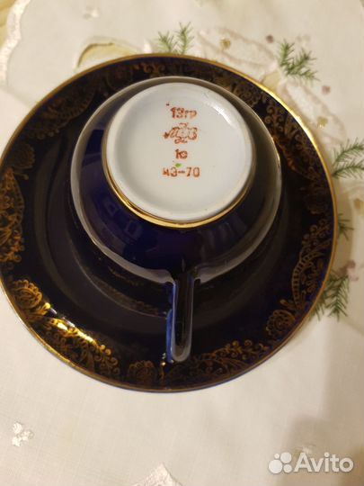 Чайная пара лфз 1Сорт кобальт с золотом