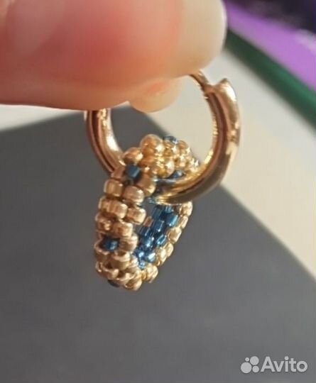 Серьги серебро в позолоте