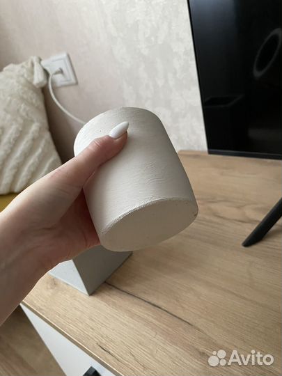 Цветочные горшки из бетона 2 шт (белый и серый)