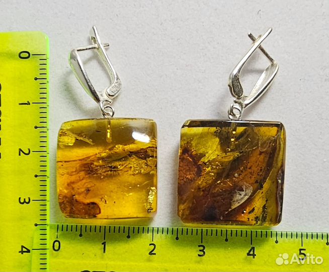 Янтарные серьги