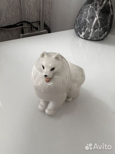 Фарфоровая статуэтка Лайка-шпиц лфз