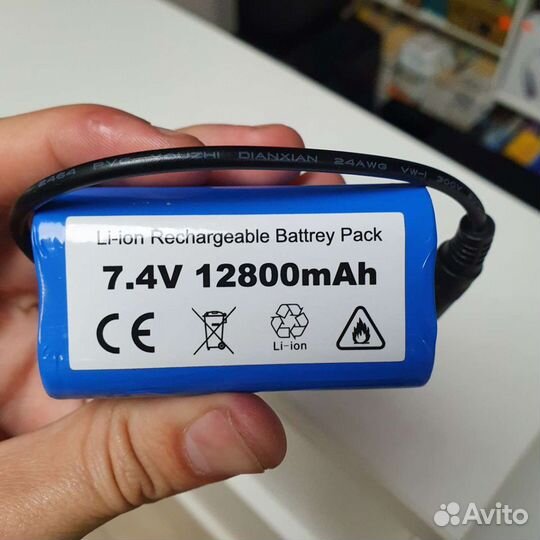 Аккумулятор для прикормочных корабликов 12800mAh